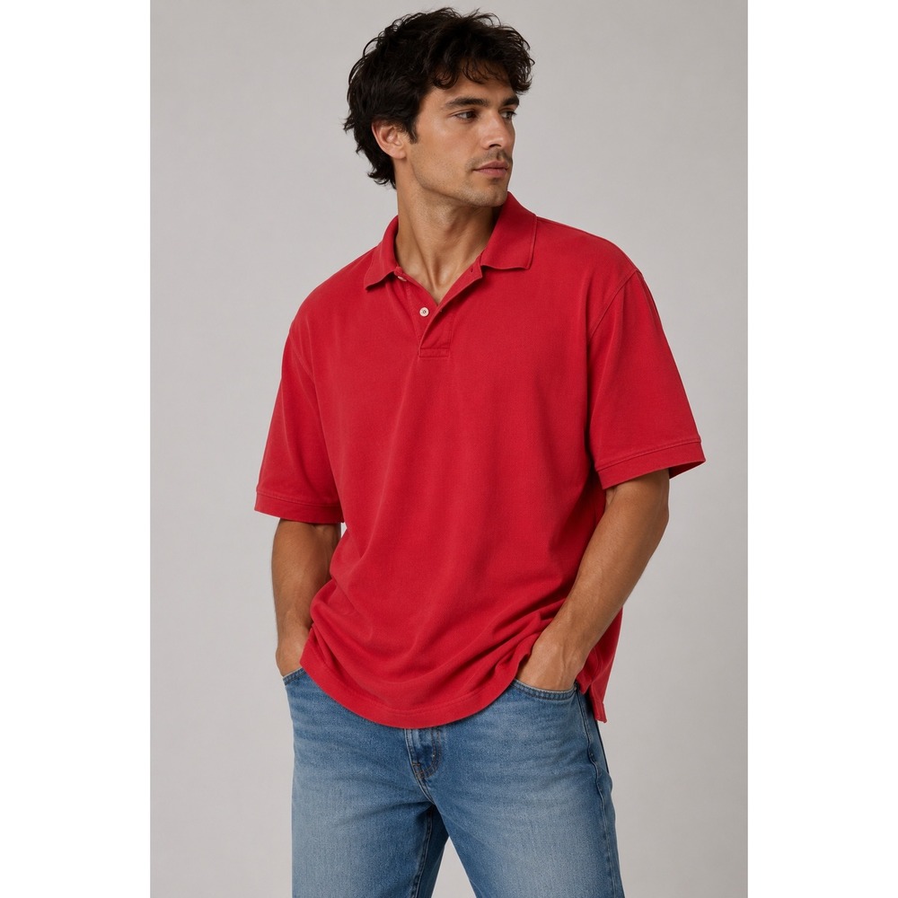 LL Bean Mens XL Red Cotton Pique Short Sleeve Polo Shirt |B1